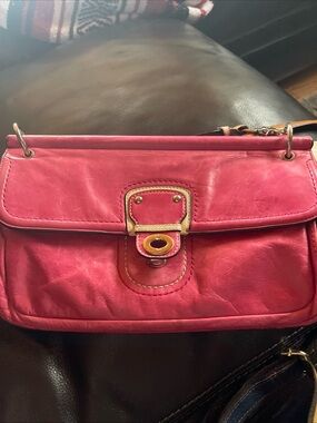 Coach Pink Leather Crossbody with Gold-Tone Hardware